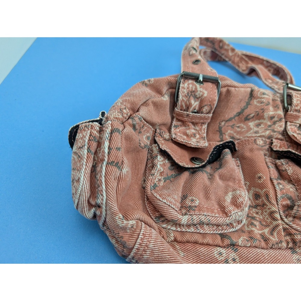 Urban Outfitters BDG Paisley Red Y2K Style Duffle Shoulder Bag NEW - Picture 4 of 16